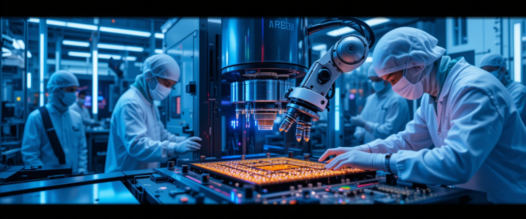 TSMC 2nm chip production using extreme ultraviolet (EUV) lithography technology.