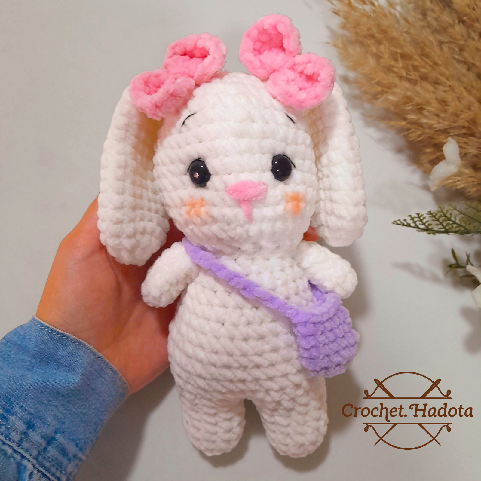 أرنب أميجرومي كروشيه قطيفة