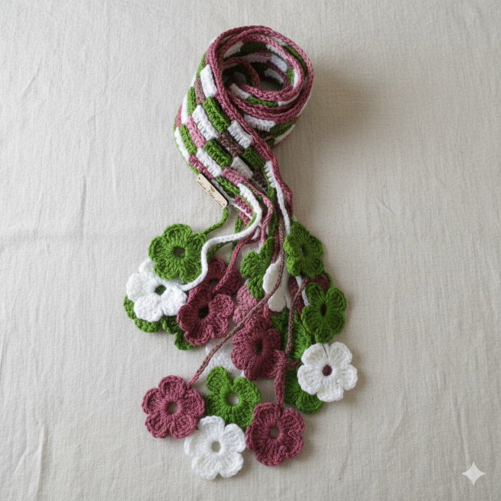 إسكارف كروشيه صوف تركي ناعم - الصورة 2