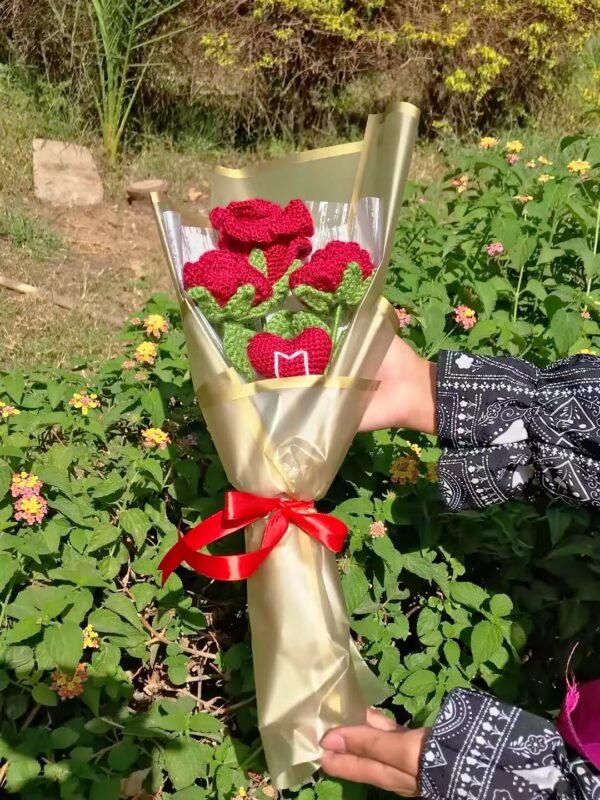بوكيه ورد كروشية