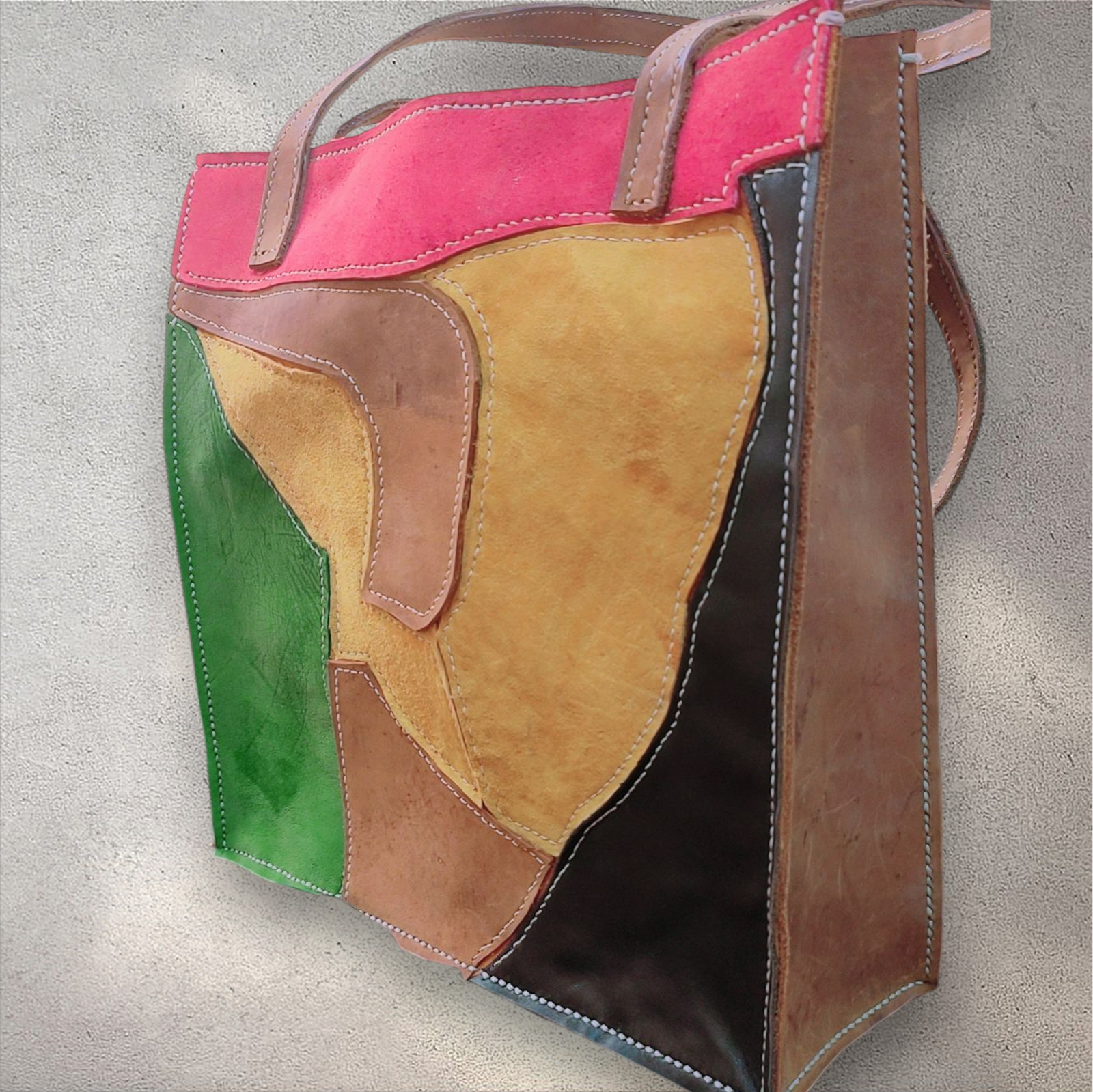 شنطة جلد طبيعى leather handmade leather