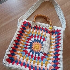 شنطه كروشيه بخيوط ايطاليه ناعمه