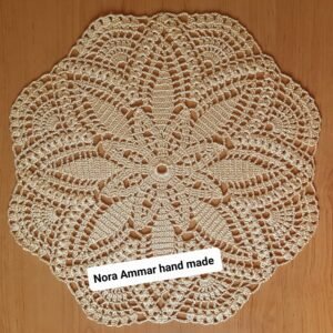 مفرش ترابيزه كروشيه حرير سلسلة