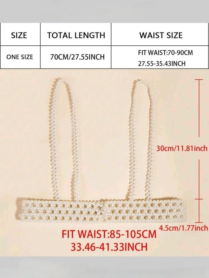 Faux pearl belt حزام لولي (لؤلؤ) - الصورة 4